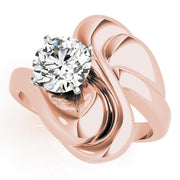 Majestic Solitaires Any Shape Round Diamond Engagement Ring in 10K/14K gold and platinum with certified lab-grown or natural diamonds