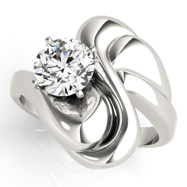 Majestic Solitaires Any Shape Round Diamond Engagement Ring in 10K/14K gold and platinum with certified lab-grown or natural diamonds