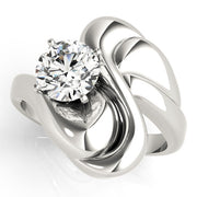 Majestic Solitaires Any Shape Round Diamond Engagement Ring in 10K/14K gold and platinum with certified lab-grown or natural diamonds