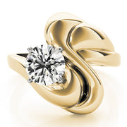 Majestic Solitaires Any Shape Round Diamond Engagement Ring in 10K/14K gold and platinum with certified lab-grown or natural diamonds