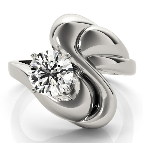 Majestic Solitaires Any Shape Round Diamond Engagement Ring in 10K/14K gold and platinum with certified lab-grown or natural diamonds