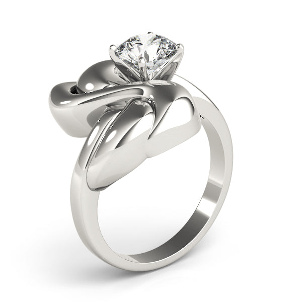 Majestic Solitaires Any Shape Round Diamond Engagement Ring in 10K/14K gold and platinum with certified lab-grown or natural diamonds