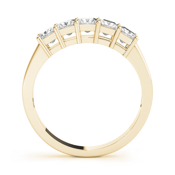 Fancy Princess Half Eternity Ring in Gold & Platinum