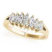 Fancy Marquise Half Eternity Ring in 10K/14K gold and platinum with certified lab-grown or natural diamonds