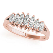 Fancy Marquise Half Eternity Ring in Gold & Platinum
