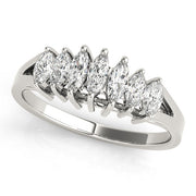 Fancy Marquise Half Eternity Ring in Gold & Platinum