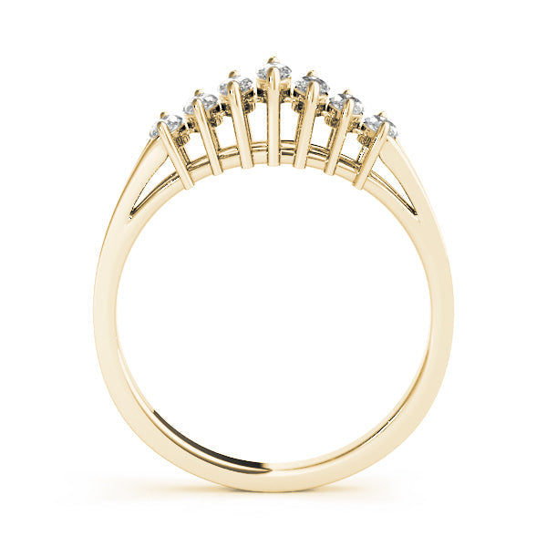 Fancy Marquise Half Eternity Ring in Gold & Platinum