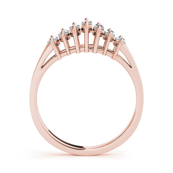 Fancy Marquise Half Eternity Ring in Gold & Platinum