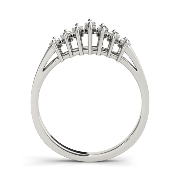 Fancy Marquise Half Eternity Ring in Gold & Platinum