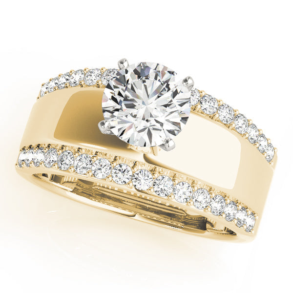 Romantic Remounts Round Diamond Engagement Ring in 10K/14K gold and platinum with certified lab-grown or natural diamonds