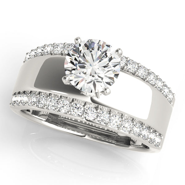 Romantic Remounts Round Diamond Engagement Ring in 10K/14K gold and platinum with certified lab-grown or natural diamonds