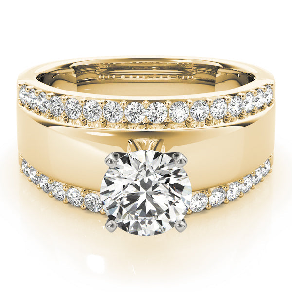 Romantic Remounts Round Diamond Engagement Ring in 10K/14K gold and platinum with certified lab-grown or natural diamonds