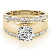 Romantic Remounts Round Diamond Engagement Ring in 10K/14K gold and platinum with certified lab-grown or natural diamonds