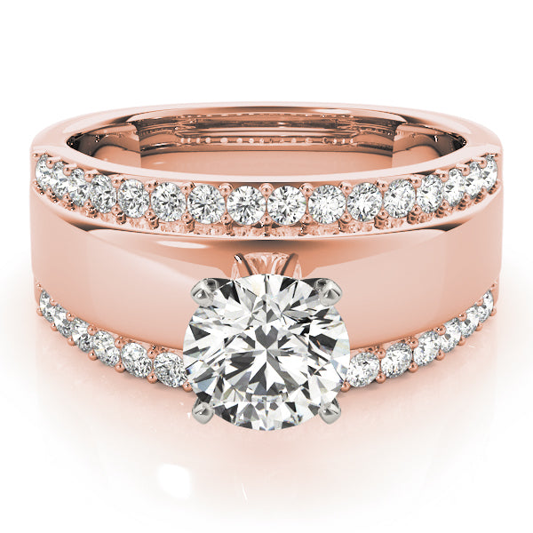 Romantic Remounts Round Diamond Engagement Ring in 10K/14K gold and platinum with certified lab-grown or natural diamonds