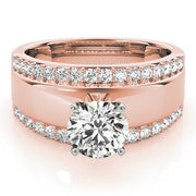 Romantic Remounts Round Diamond Engagement Ring in 10K/14K gold and platinum with certified lab-grown or natural diamonds