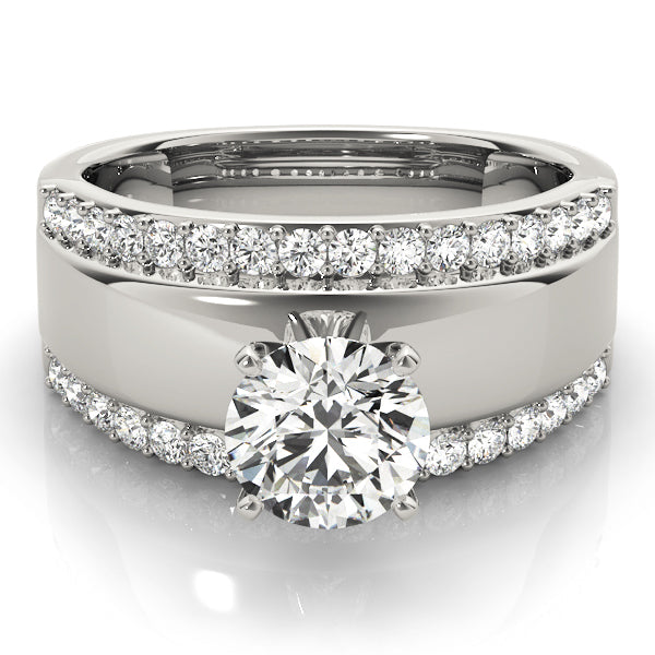 Romantic Remounts Round Diamond Engagement Ring in 10K/14K gold and platinum with certified lab-grown or natural diamonds