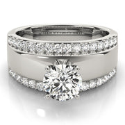 Romantic Remounts Round Diamond Engagement Ring in 10K/14K gold and platinum with certified lab-grown or natural diamonds