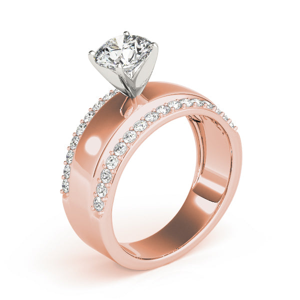 Romantic Remounts Round Diamond Engagement Ring in 10K/14K gold and platinum with certified lab-grown or natural diamonds