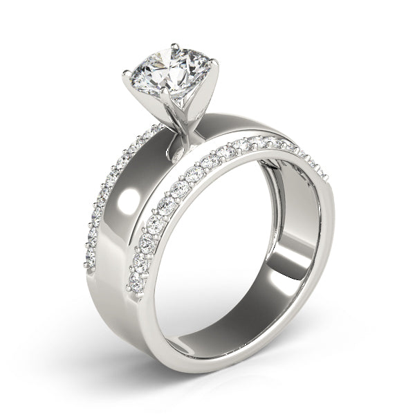 Romantic Remounts Round Diamond Engagement Ring in 10K/14K gold and platinum with certified lab-grown or natural diamonds