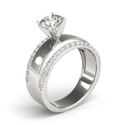 Romantic Remounts Round Diamond Engagement Ring in 10K/14K gold and platinum with certified lab-grown or natural diamonds