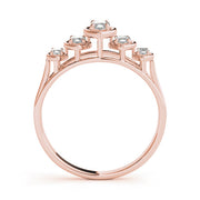 Bezel Set Marquise Half Eternity Ring in Gold & Platinum