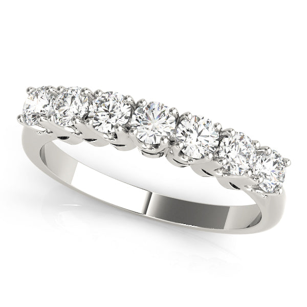 Prong Set Half Eternity Ring in Gold & Platinum