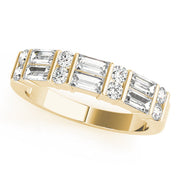 Bar Set Fancy Baguette Half Eternity Ring in 10K/14K gold and platinum with certified lab-grown or natural diamonds