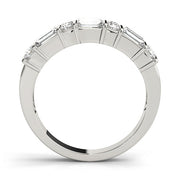 Bar Set Fancy Baguette Half Eternity Ring in Gold & Platinum