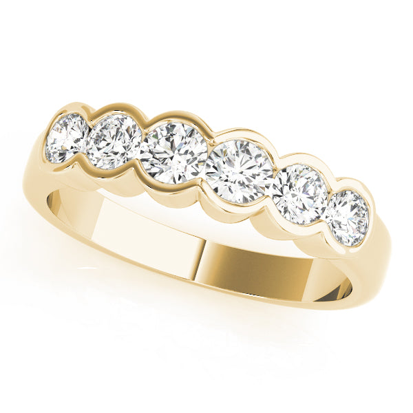 Bezel Set Half Eternity Ring in 10K/14K gold and platinum with certified lab-grown or natural diamonds