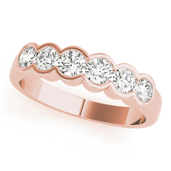 Bezel Set Half Eternity Ring in Gold & Platinum