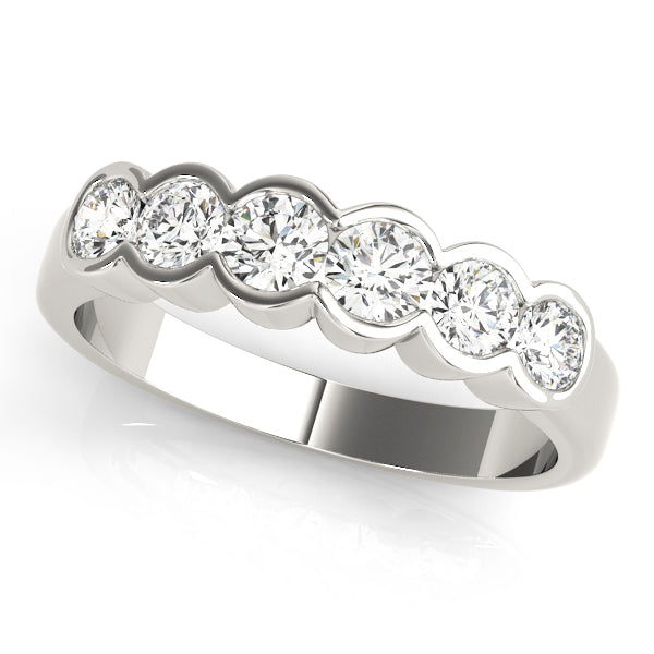 Bezel Set Half Eternity Ring in Gold & Platinum