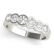 Bezel Set Half Eternity Ring in Gold & Platinum