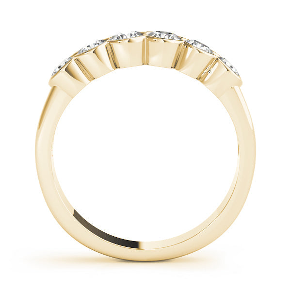 Bezel Set Half Eternity Ring in Gold & Platinum