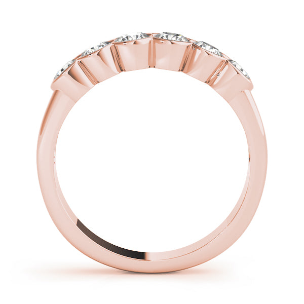 Bezel Set Half Eternity Ring in Gold & Platinum