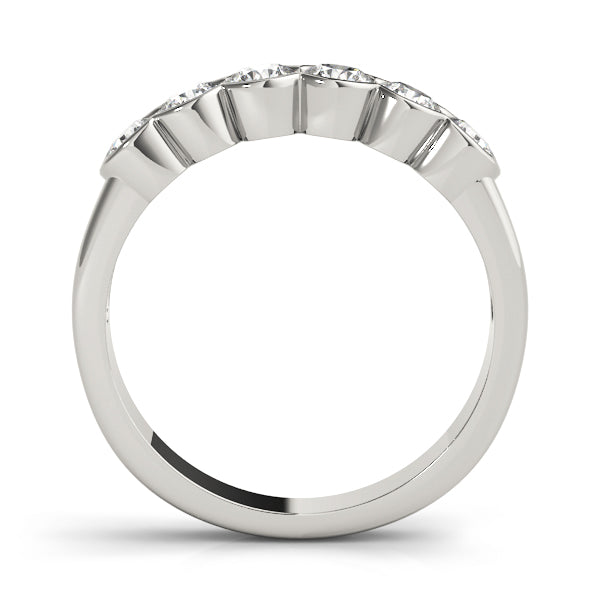 Bezel Set Half Eternity Ring in Gold & Platinum