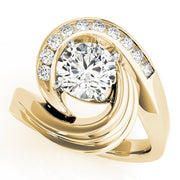 Lustrous Remounts Round Diamond Engagement Ring in 10K/14K gold and platinum with certified lab-grown or natural diamonds