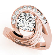 Lustrous Remounts Round Diamond Engagement Ring in 10K/14K gold and platinum with certified lab-grown or natural diamonds