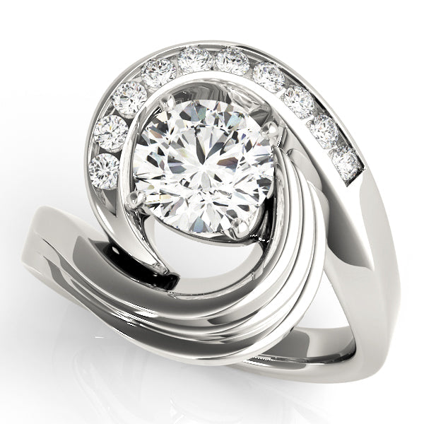 Lustrous Remounts Round Diamond Engagement Ring in 10K/14K gold and platinum with certified lab-grown or natural diamonds