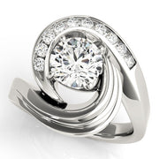 Lustrous Remounts Round Diamond Engagement Ring in 10K/14K gold and platinum with certified lab-grown or natural diamonds