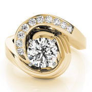Lustrous Remounts Round Diamond Engagement Ring in 10K/14K gold and platinum with certified lab-grown or natural diamonds