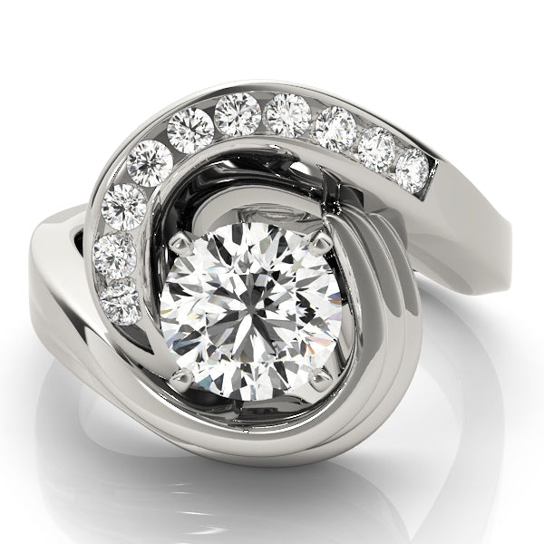 Lustrous Remounts Round Diamond Engagement Ring in 10K/14K gold and platinum with certified lab-grown or natural diamonds