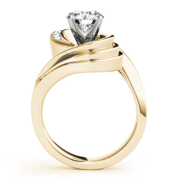 Lustrous Remounts Round Diamond Engagement Ring in 10K/14K gold and platinum with certified lab-grown or natural diamonds
