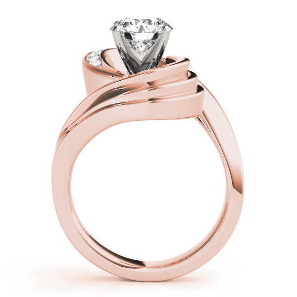 Lustrous Remounts Round Diamond Engagement Ring in 10K/14K gold and platinum with certified lab-grown or natural diamonds