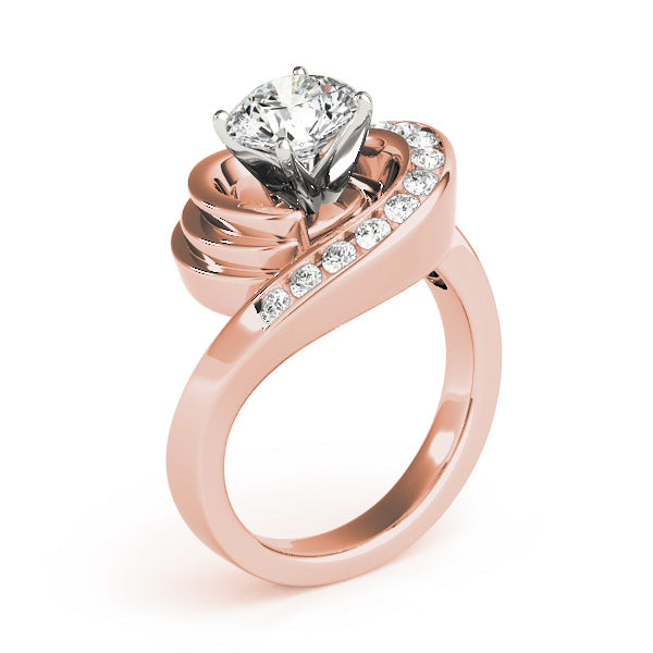 Lustrous Remounts Round Diamond Engagement Ring in 10K/14K gold and platinum with certified lab-grown or natural diamonds