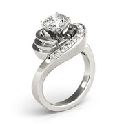Lustrous Remounts Round Diamond Engagement Ring in 10K/14K gold and platinum with certified lab-grown or natural diamonds