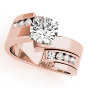 Opulent Remounts Round Diamond Engagement Ring in 10K/14K gold and platinum with certified lab-grown or natural diamonds