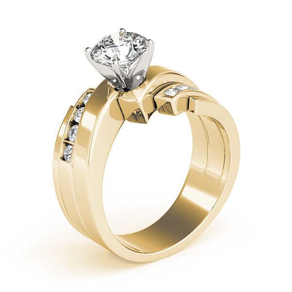 Opulent Remounts Round Diamond Engagement Ring in 10K/14K gold and platinum with certified lab-grown or natural diamonds