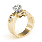 Opulent Remounts Round Diamond Engagement Ring in 10K/14K gold and platinum with certified lab-grown or natural diamonds