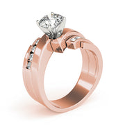 Opulent Remounts Round Diamond Engagement Ring in 10K/14K gold and platinum with certified lab-grown or natural diamonds
