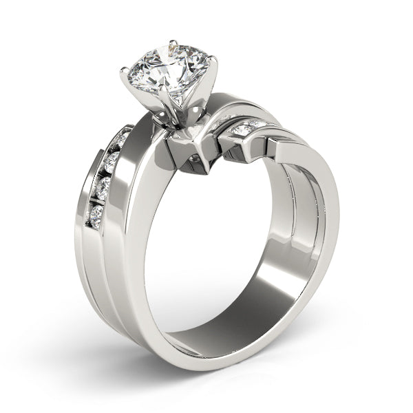 Opulent Remounts Round Diamond Engagement Ring in 10K/14K gold and platinum with certified lab-grown or natural diamonds